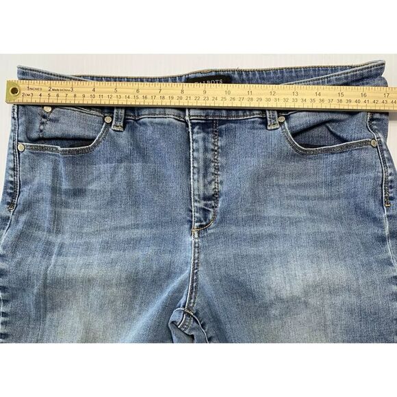 Talbots Flawless Straight Leg Jeans Size 14 ( actual 34/30) Blue Med Fade Wash - Picture 5 of 10